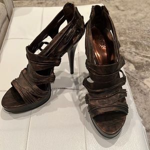 Rubbed Bronze Carlos Santana Heeled Sandals